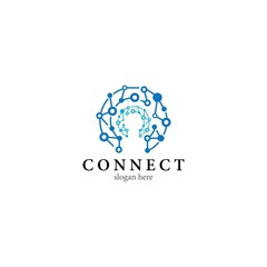 Wall Mural - Connection logo template vector