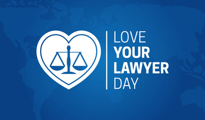 Blue Love Your Lawyer Day Background Illustration