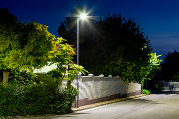 Wall Mural - modern led illumination on quiet street