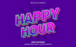 Editable Text Effect, Happy Hour Text Style