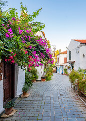  Colorful street view in Kas Town of Turkey.