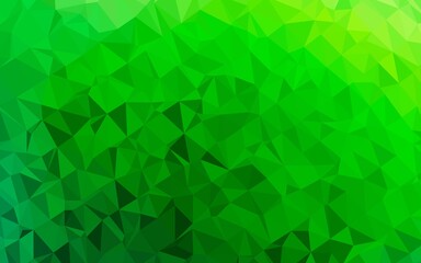 Light Green vector shining triangular background.