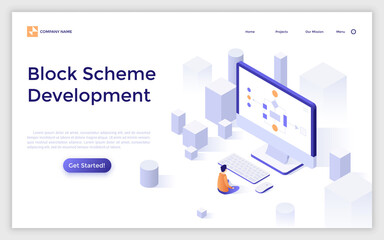 Wall Mural - Isometric Vector Landing Page