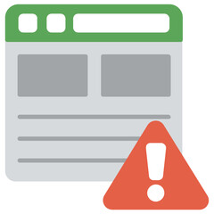 Wall Mural - 
Webpage with error sign symbolising web page error or web page not found 
