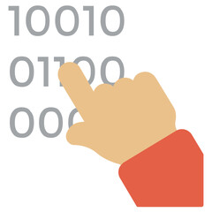 digital tablet with binary code on screen 