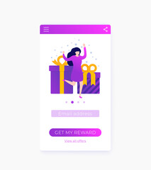 Wall Mural - rewards app, mobile ui, vector design