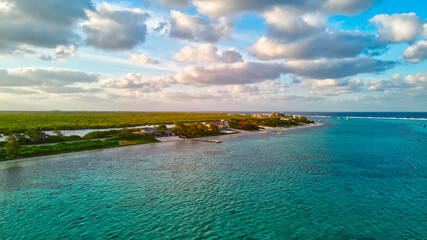 Beautiful blue beach and sand in the Cayman Islands 