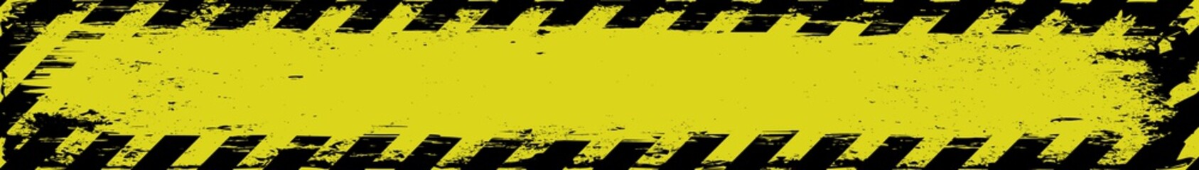 Wall Mural - 
long grunge black and yellow banner