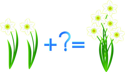 Canvas Print - Educational games for children, mathematical addition.