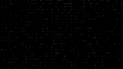 Computer digital timecode countdown on black background