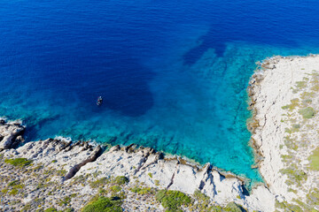 Wall Mural - Aerial view of rocky coastal scene Cape Knidos, Gokova Bay Datca Turkey