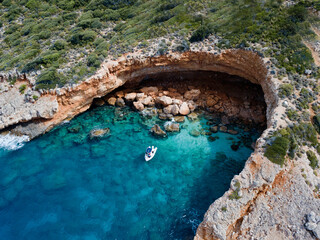 Wall Mural - Aerial view of tectonic marine caver in Kas Antalya Turkey