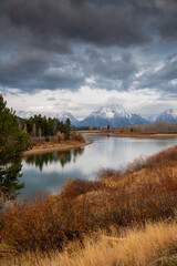 Sticker - Dark clouds over mountains