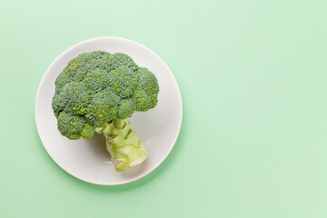 Wall Mural - Healthy food and weigh loss concept. Broccoli