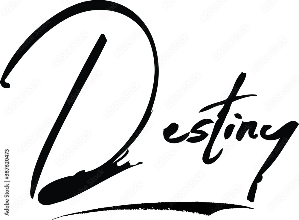 How To Write Destiny In Cursive Destiny.-Female Name Modern Brush Calligraphy Cursive Text on White ...