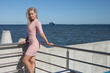 Portrait Of The Blond Lady In A Tight Dress