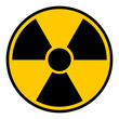 Radioactive hazard sign. Black and yellow isolated icon vector illustration.