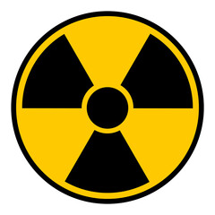 Wall Mural - Radioactive hazard sign. Black and yellow isolated icon vector illustration.