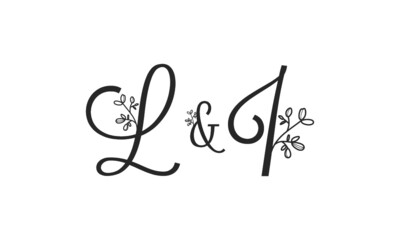 L&I floral ornate letters wedding alphabet characters