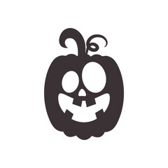 Wall Mural - icon of halloween pumpkin, silhouette style