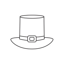Pilgrim Hat Icon, Line Style