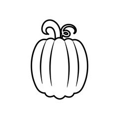 Canvas Print - icon of pumpkin vegetable, line style