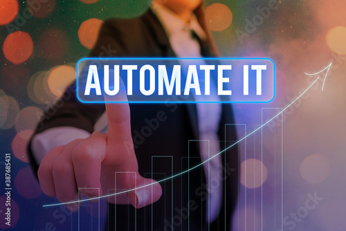Fotografía Conceptual hand writing showing Automate It