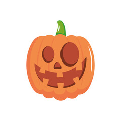 Sticker - cartoon halloween pumpkin icon, flat style