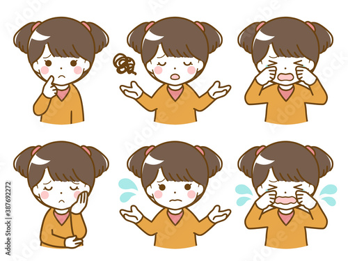 小さな女の子の困った表情 Buy This Stock Vector And Explore Similar Vectors At Adobe Stock Adobe Stock