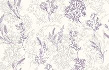Seamless Pattern Lavender Background