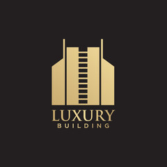 Poster - Luxury building logo design with golden color