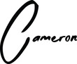 Cameron-Female Name Modern Brush Calligraphy Cursive Text on White Background