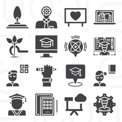 Wall Mural - 16 pack of compulsory  filled web icons set