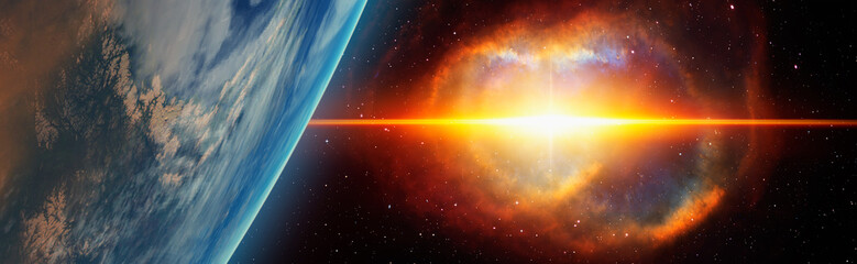 Poster - Supernova explosion in the center of galaxy 