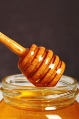 Jar of Honey with Honey Dipper