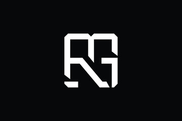 RG logo letter design on luxury background. GR logo monogram initials letter concept. RG icon logo design. GR elegant and Professional letter icon design on black background. R G GR RG