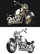 Silhouette retro motorcycle chopper isolated vector
