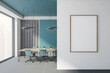 © ImageFlow - Blue and gray office meeting room with poster