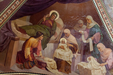 Wall Mural - Fresco. Nativity Of The Virgin Mary