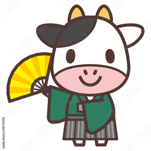 扇子を持つかわいい牛のキャラクター 日本の伝統芸能 Vector De Stock Adobe Stock 扇子を持つかわいい牛のキャラクター 日本の伝統芸能 Vector De Stock Adobe Stock