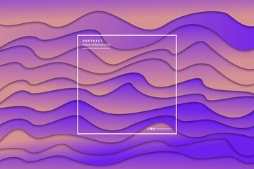 Wall Mural - Vector realistic isolated papercut purple gradient layer background for decoration and covering. Concept of geometric abstract design template.