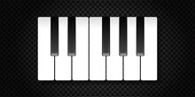 Vector Realistic Isolated Piano Keyboard For Decoration And Covering On The Transparent Background. Concept Of Music.
