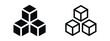 cubic building icon, cube symbol