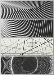 Wall Mural - the minimalistic vector illustration of the editable layout of headers, banner design templates. geo