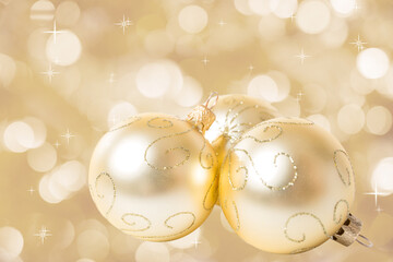 Christmas decorations on abstract background