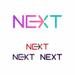 PrinNext word with arrow Letter Logo design Template