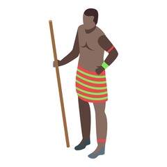 African tribal man icon. Isometric of african tribal man vector icon for web design isolated on white background