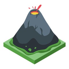 Wall Mural - Volcano eruption icon. Isometric of volcano eruption vector icon for web design isolated on white background