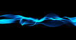 © Chan2545 - 3D Illustration abstract futuristic technology innovation smoke wave curve swirl flow blue overlay effect on isolated back backgrounds