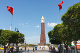 Fototapeta Uliczki - Tunis. Clock On Habib Bourguiba Avenue